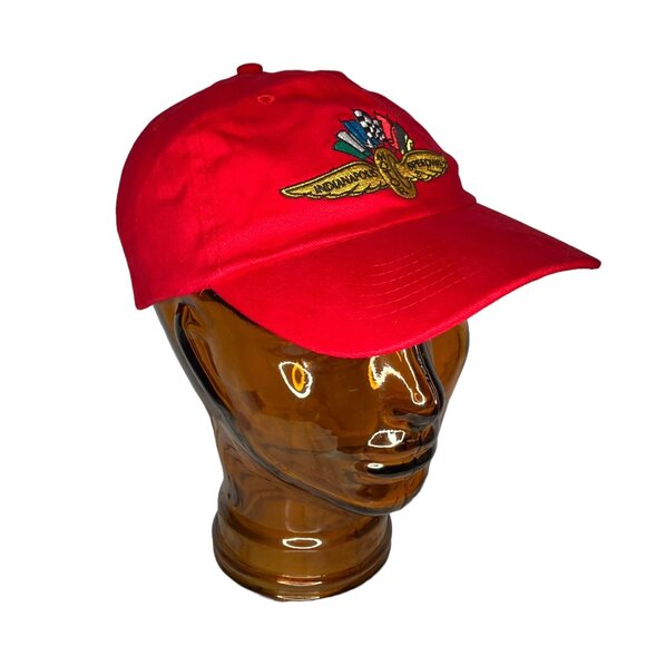 Vintage Indianapolis Motor Speedway Strapback Adjustable Red Embroidered Hat Cap - Picture 1 of 8